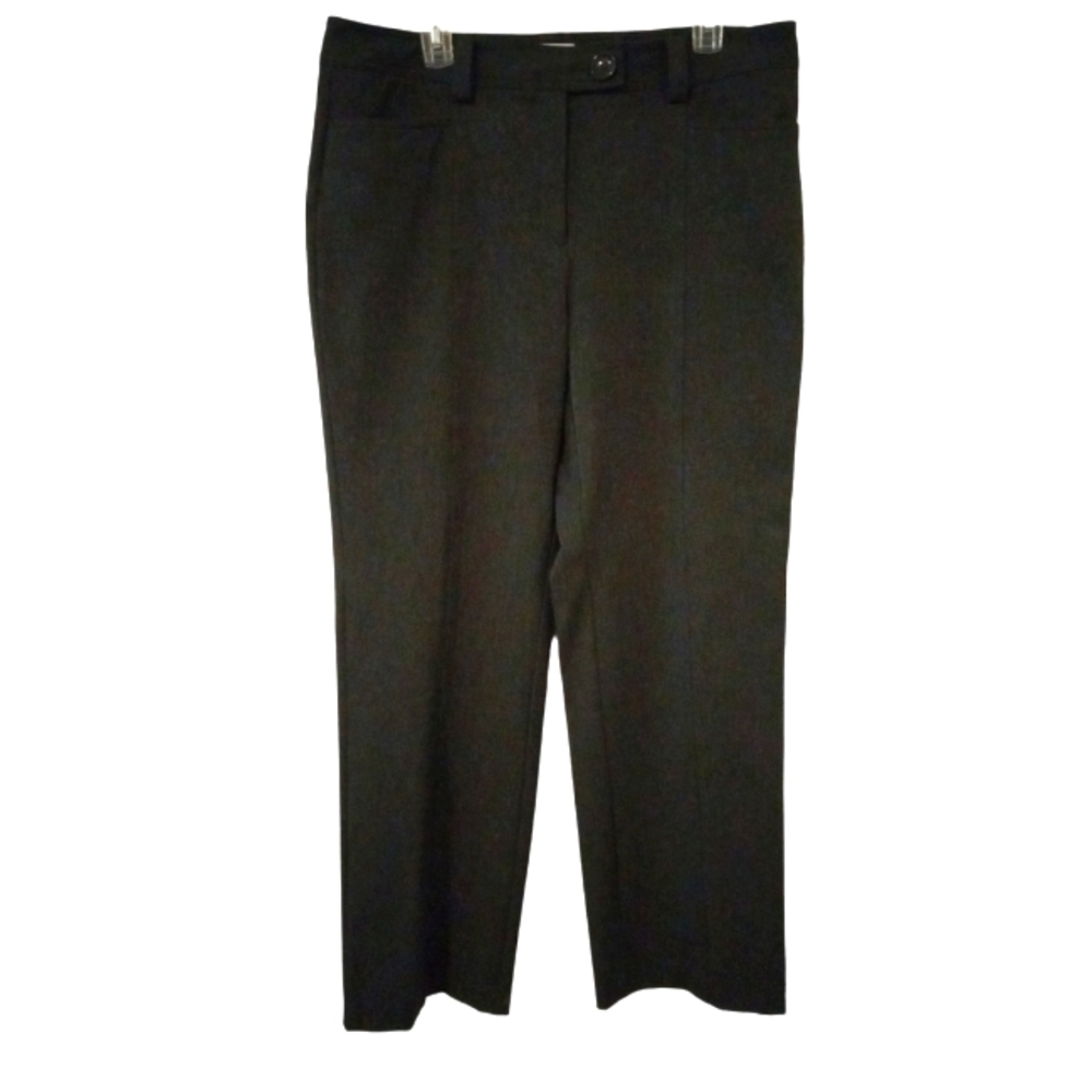 Talbot's Bi-Stretch Gray Button Front Accent Office Straight Legged Pants Sz.14